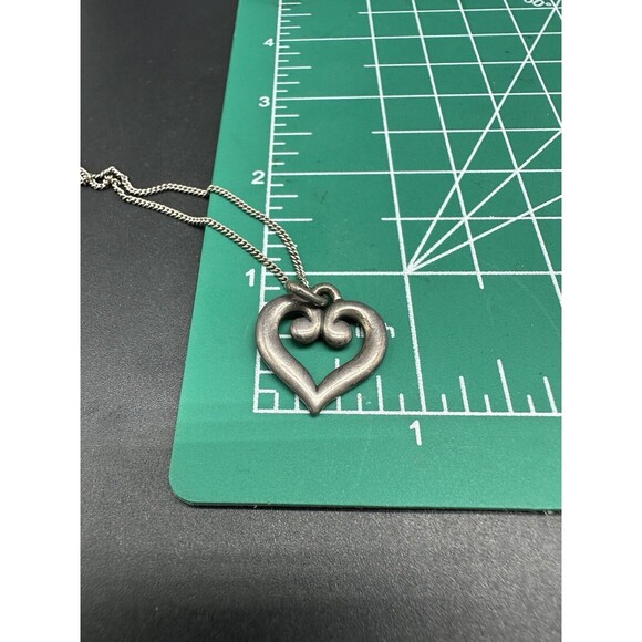 JAMES AVERY Sterling Silver Heart Scroll Pendant on Chain Necklace 18” - Picture 8 of 8